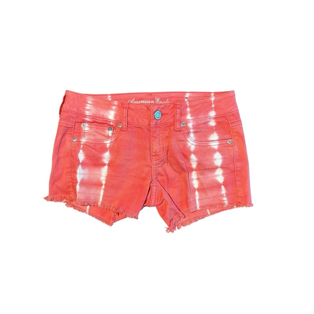 American Eagle Jean shorts Pink Womens Size 4 Stretch Tie Dye Y2K